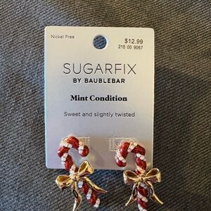 Sugarfix by BaubleBar Red and Gold Candy Cane Earrings